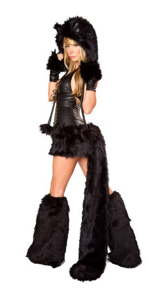 Deluxe Black Cat Corset Costume